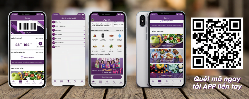Tải App Curves VIE để cập nhật những bữa đầy dinh dưỡng cùng quản lý sức khỏe để ăn sạch, sống khỏe - tươi trẻ mỗi ngày!